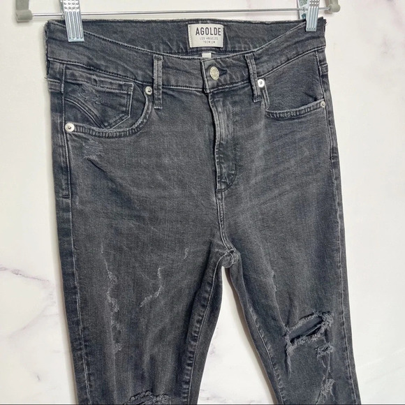 AGOLDE Sophie High Rise Crop Jean in Chelsea Destruct - Picture 5 of 12